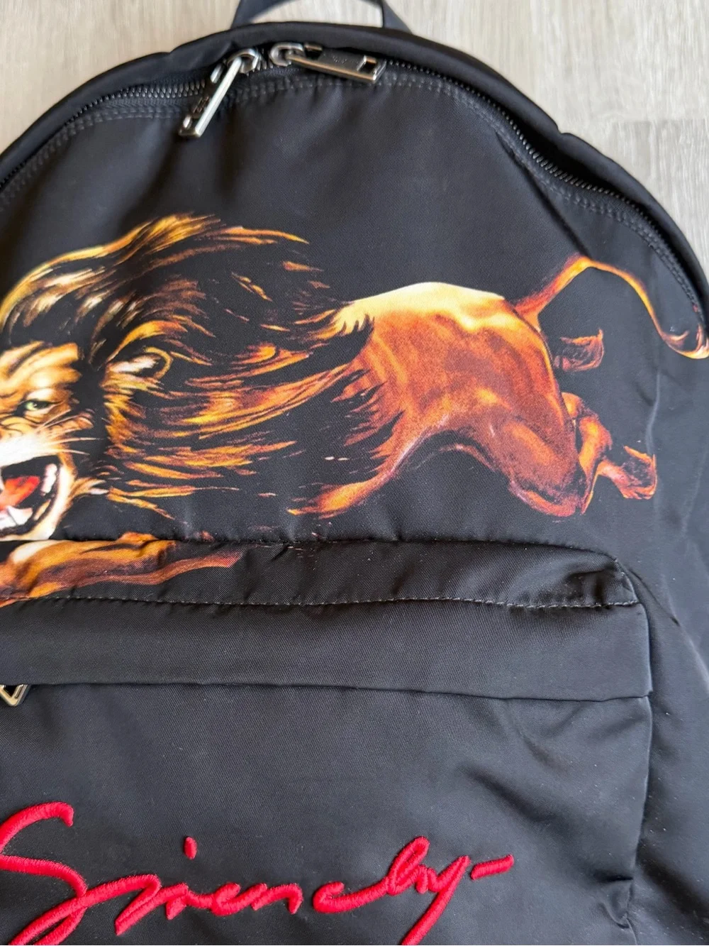 Rare Givenchy Archival Lion Graphic & Embroidered Logo Backpack